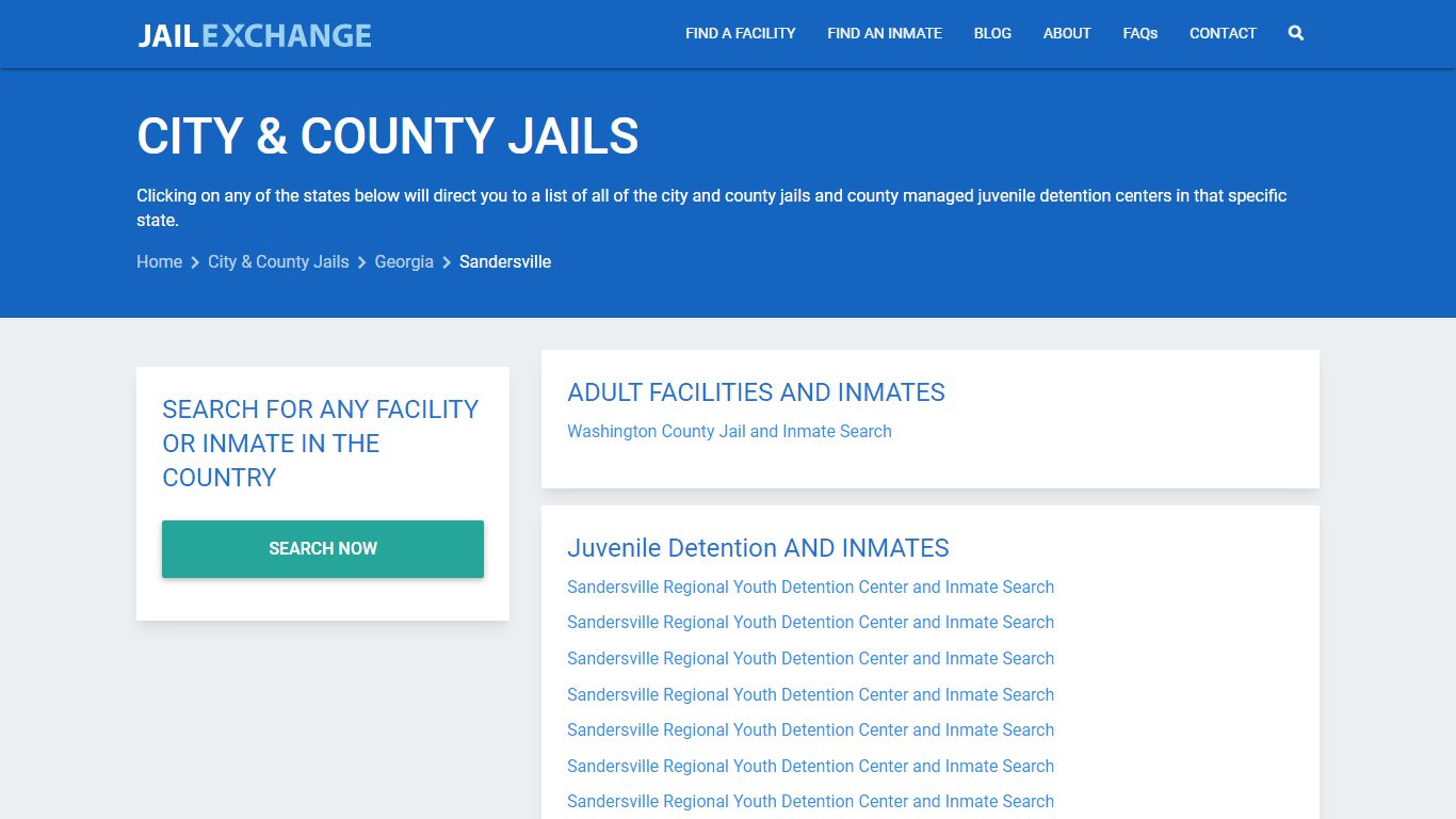 City & County Jails | Georgia | Sandersville | JailExchange